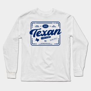 Original Texan Cool Vintage Dark Stamp Print Texas Resident Gift Long Sleeve T-Shirt